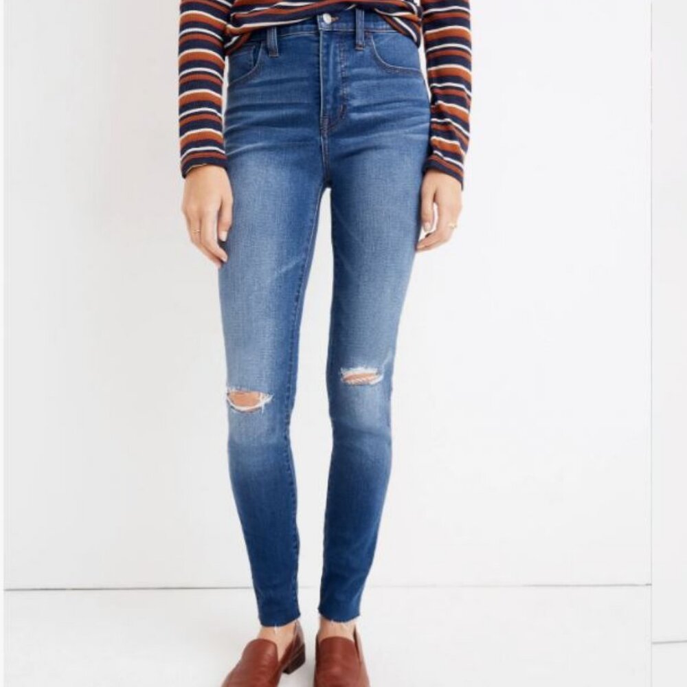 Madewell Blue High Rise Roadtripper Jeans Size 27 - Picture 1 of 13